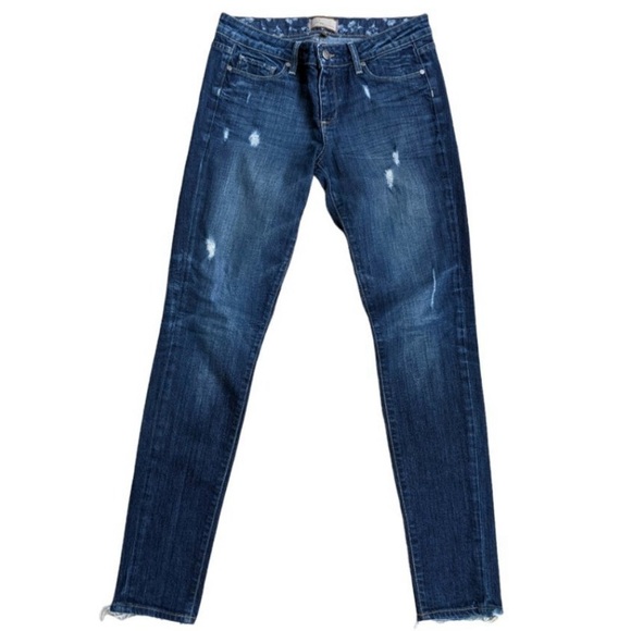 PAIGE Denim - PAIGE Skyline skinny jeans blue stretch women’s sz 29 distressed